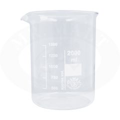 Heat-resistant graduated glass beaker - 2000 ml