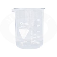 Heat-resistant graduated glass beaker - 600 ml